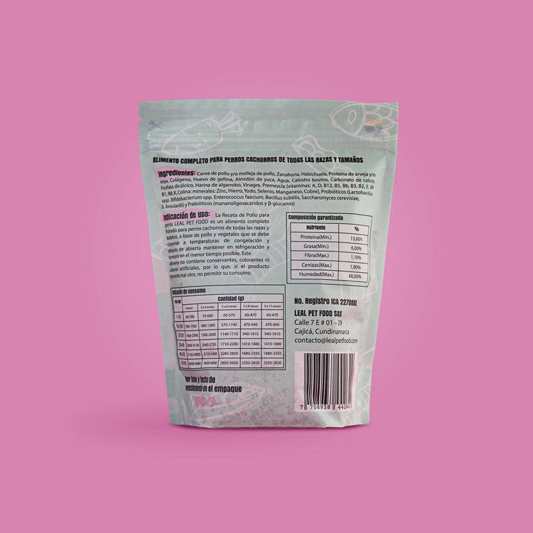 Receta de pollo para cachorros (700g)