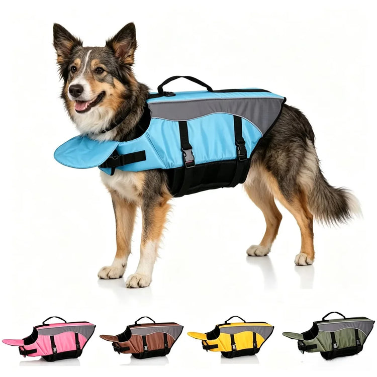 Chaleco salvavidas flotante desmontable y ajustable para perros, ideal para paseos en bote, razas pequeñas y grandes, y para acampar al aire libre.