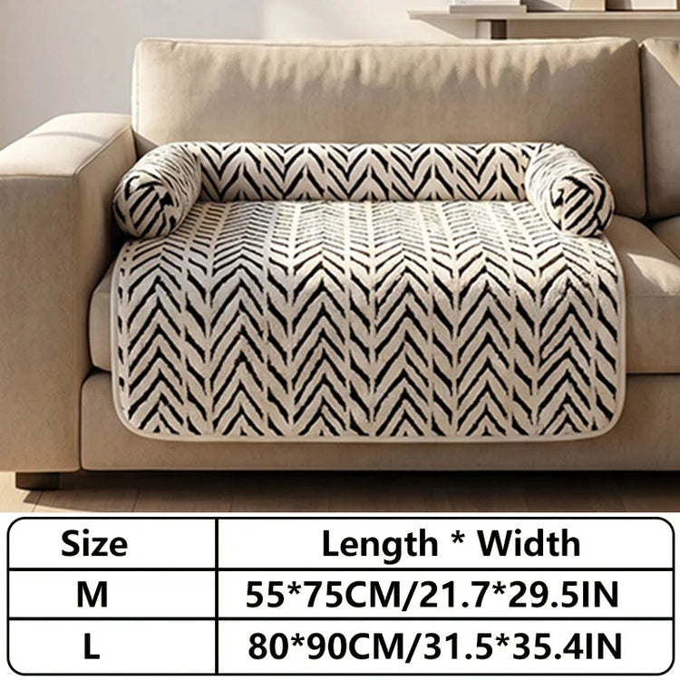 Colchoneta para cama de mascotas con cojines laterales, suave y mullida, protectora antideslizante para sofá cama de perros y gatos, cojín para dormir para mascotas pequeñas y medianas.