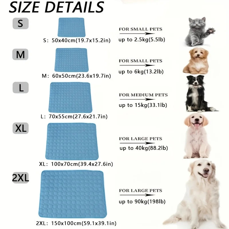Alfombrilla de gel refrescante extragrande para perros y gatos. Almohadilla refrescante reutilizable para el verano.
