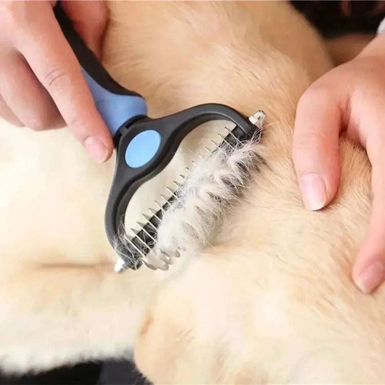 Peine de doble cara para el cuidado de mascotas, para perros y gatos.