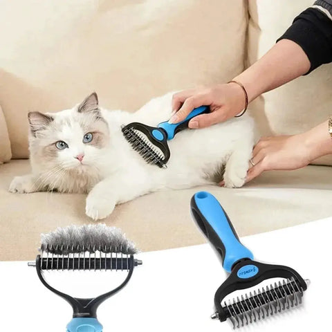 Peine de doble cara para el cuidado de mascotas, para perros y gatos.