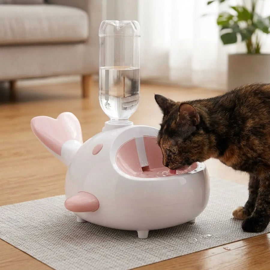 Fuente para gatos WhaleSip™ 🐳🐱 — Agua fresca, patitas felices