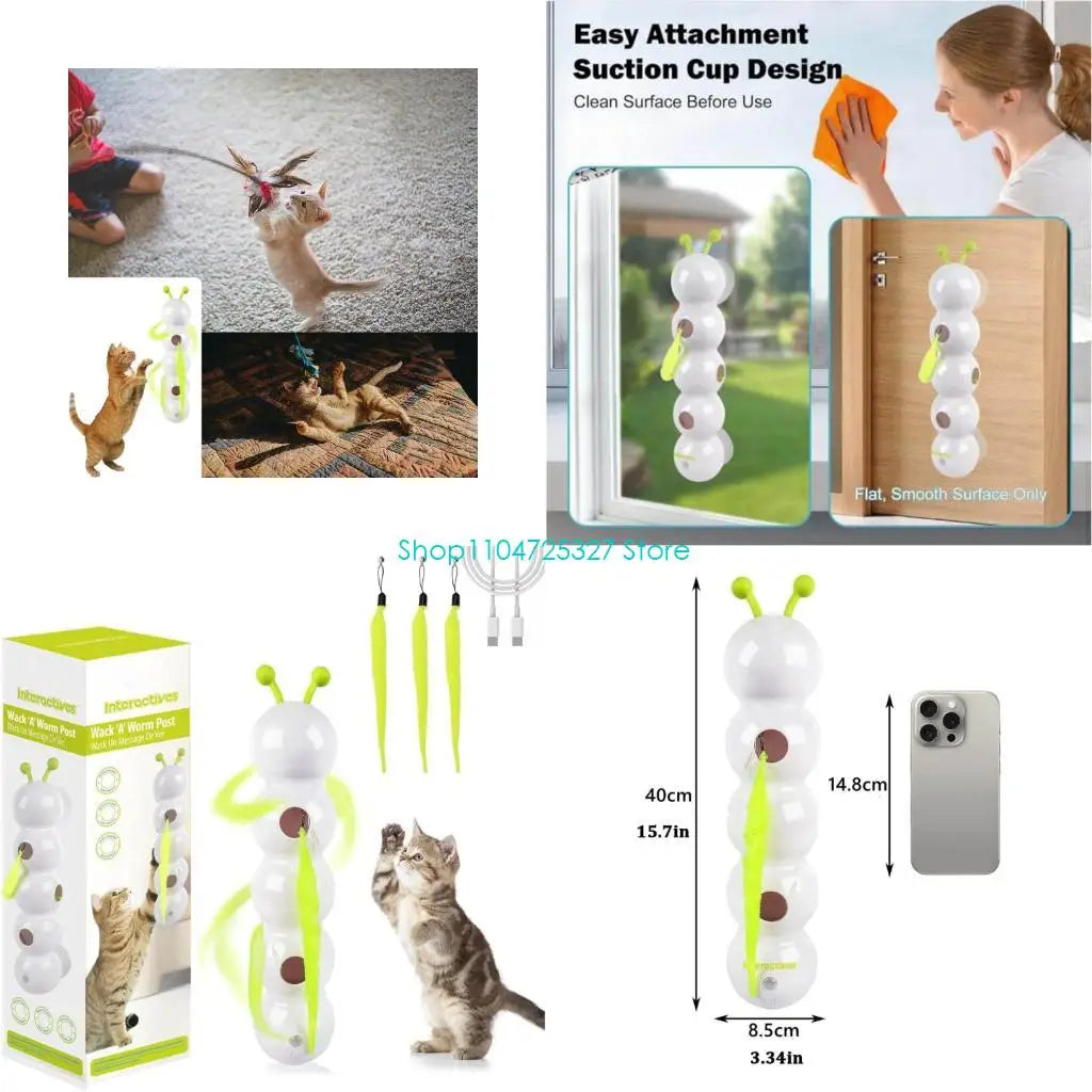 Juguete para gatos con forma de oruga ondulante: ¡movimiento automático para un juego sin fin!