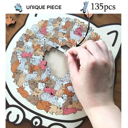 PurrfectMind™ – Rompecabezas de 135 piezas con diseño de gato tranquilo 🐱