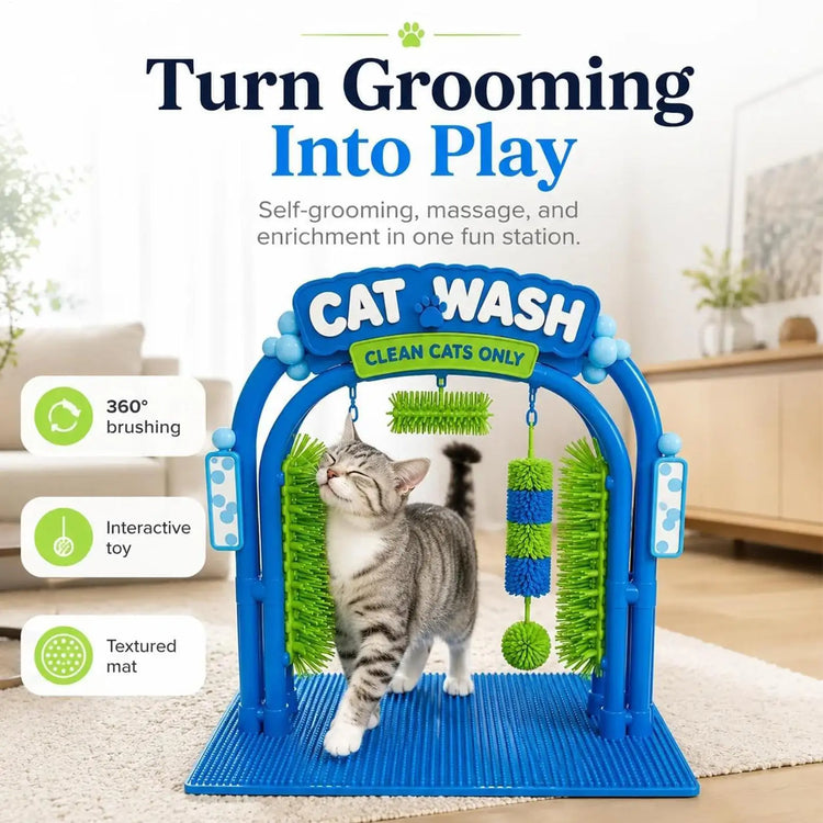 PurrClean™ 🐱🛁 — Estación de lavado para gatos de fácil uso y autoaseo