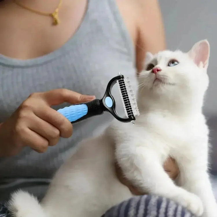 Peine de doble cara para el cuidado de mascotas, para perros y gatos.