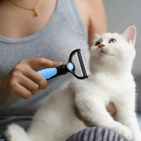 Peine de doble cara para el cuidado de mascotas, para perros y gatos.