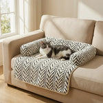 Colchoneta para cama de mascotas con cojines laterales, suave y mullida, protectora antideslizante para sofá cama de perros y gatos, cojín para dormir para mascotas pequeñas y medianas.