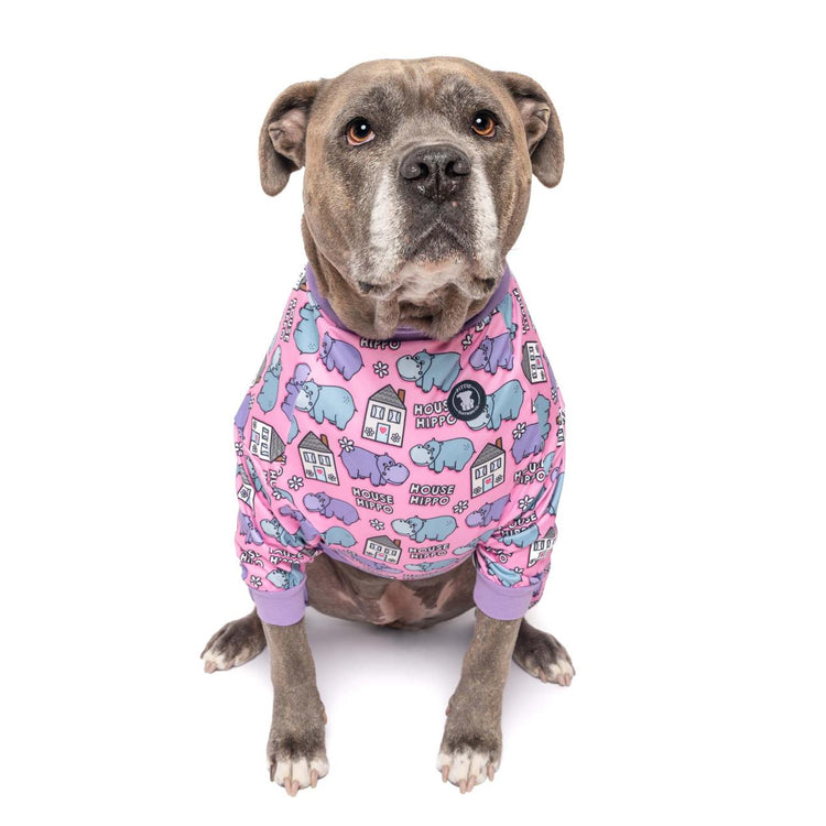 Pijama rosa de pitbull 'Pitty-potamus'