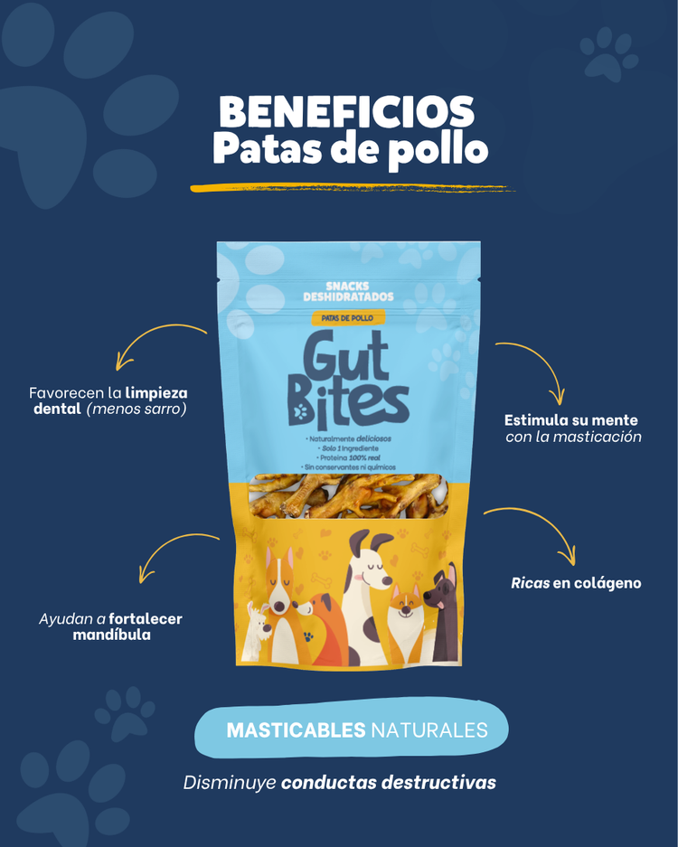 Patas de pollo deshidratadas