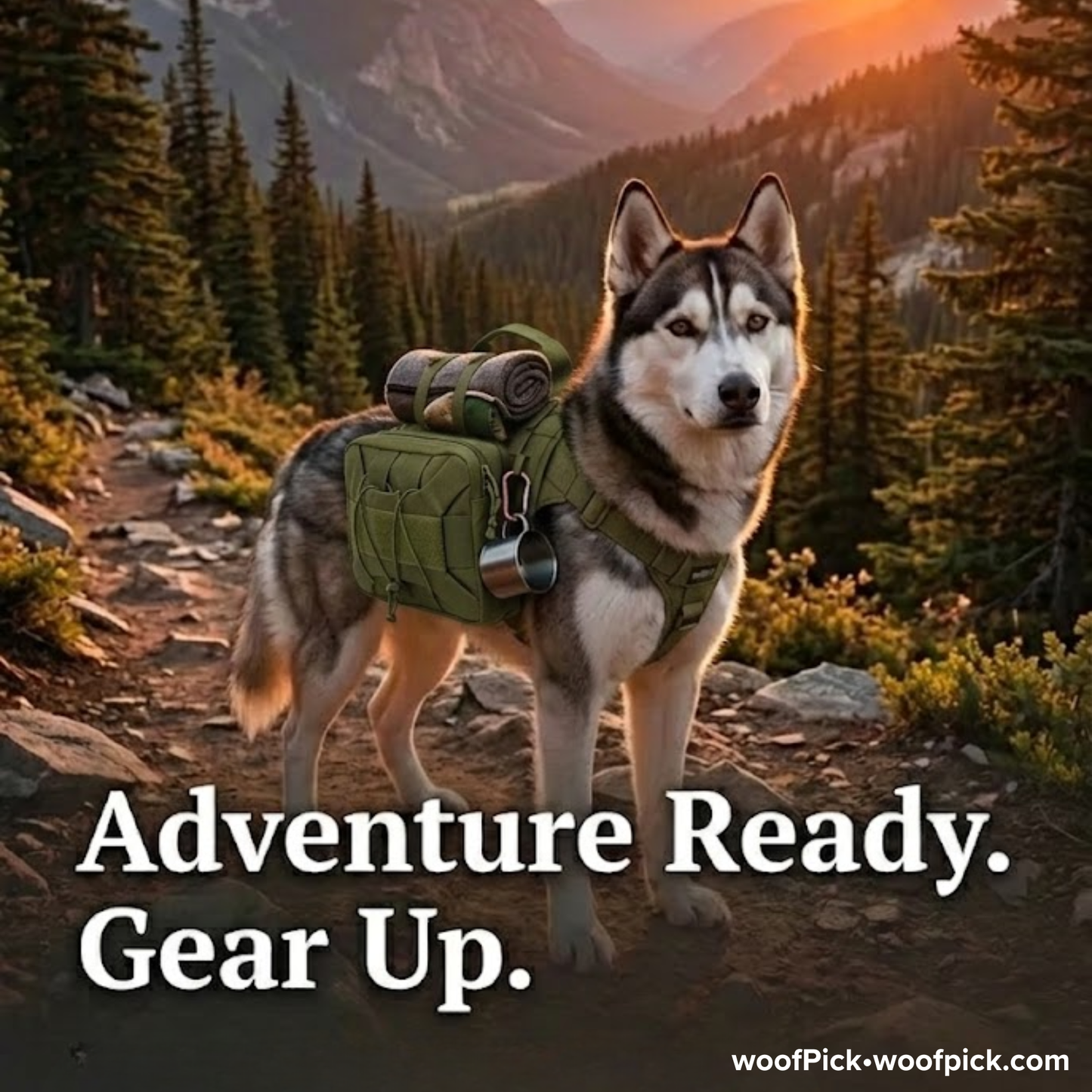 Mochila táctica para perros WoofPick: deja que tu compañero de aventuras lleve su parte.