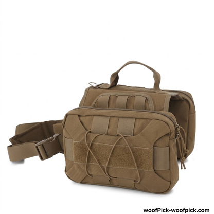 Mochila táctica para perros WoofPick: deja que tu compañero de aventuras lleve su parte.